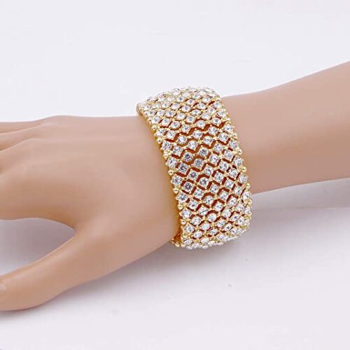 Bridal gold rhinestone bracelet