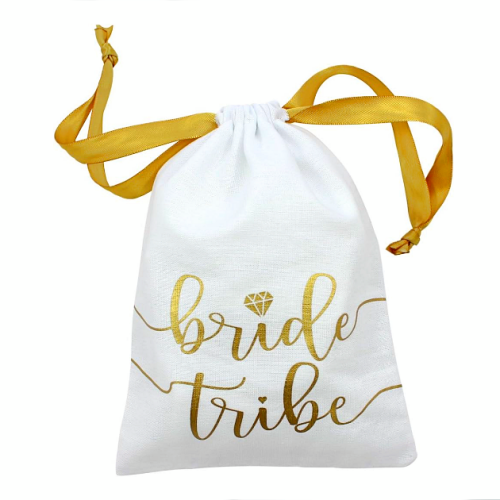 Bride tribe favour bags for small gifts or as a perfect hangover kit Secure tie with satin ribbon – Set of 10 pcs