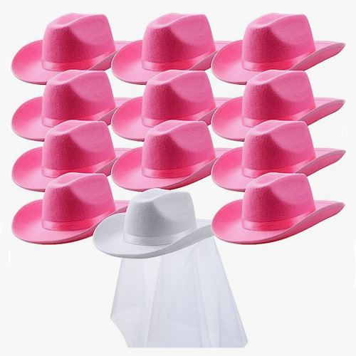 Pink cowgirl hats bachelorette party Set of 11 pink and...