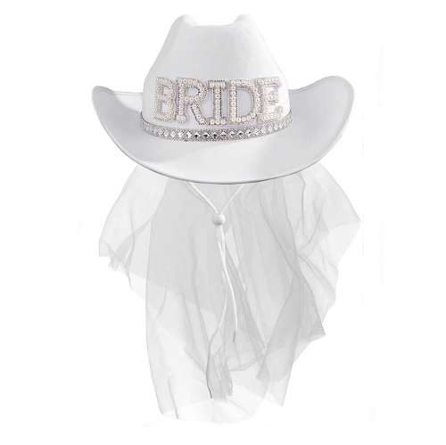 Bride cowgirl hat and veil A stunning cowboy hat with...