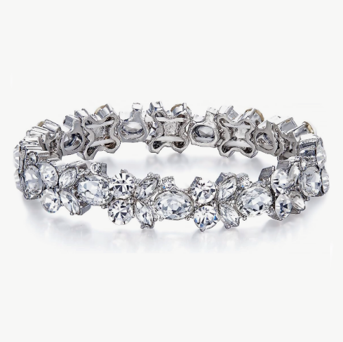 Bangle bridal bracelet for weddings A breathtaking stretch style crystal bracelet that adjusts to your hand with marquise cut stones for a luxurious and royal look