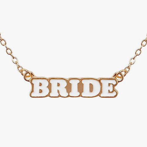 Bride word necklace Golden choker necklace with spectacular gourmet links...