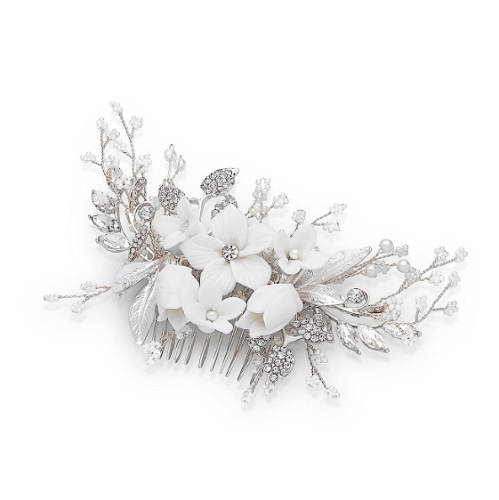 Wedding hair accessories boho A breathtaking silver comb in a...
