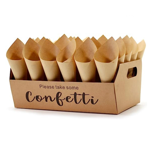 Wedding confetti cone stand Wedding Decoration Box Foldable Paper 30 Holes for Confetti Cones