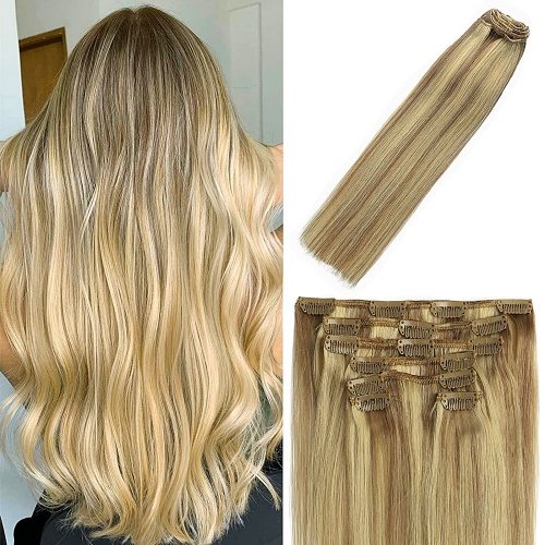 Best clip in hair extensions human hair Set of 7...