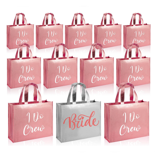 Bridesmaid gift bag buy Set of 12 breathtaking I Do Crew metallic gift bags including one Bride for the bride in gold or rose gold
