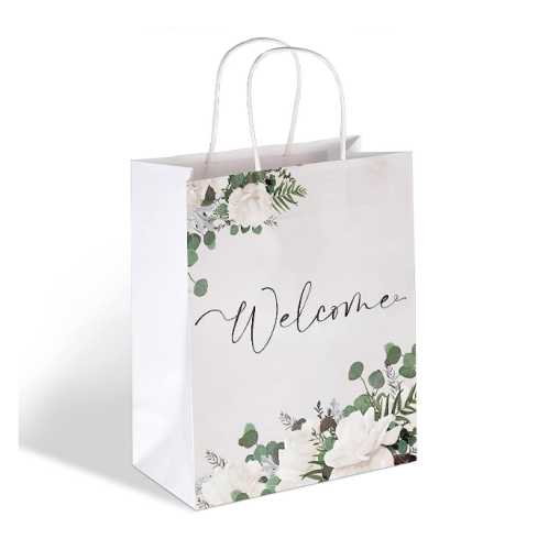 Wedding welcome bags on a budget A set of 36 “Welcome” gift bags in a spectacular floral design 28 * 20 * 12 cm