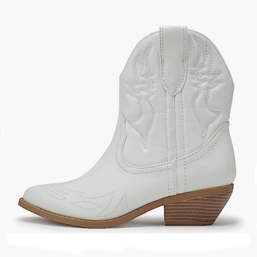 Silver metallic cowgirl boots for brides in addition to other colors An embroidered, mesmerizing and elegant style in the right and flattering length