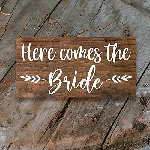Ring bearer sign here comes your bride Wooden Sign Rustic design adds warmth and personality