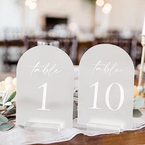 Frosted acrylic wedding table numbers 1-10 or 1-20 perfect addition to add a touch of elegance to your wedding or your special event