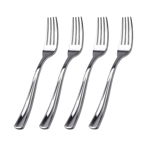 Wedding plastic silverware An affordable package of 100 spectacular and high-quality silver forks