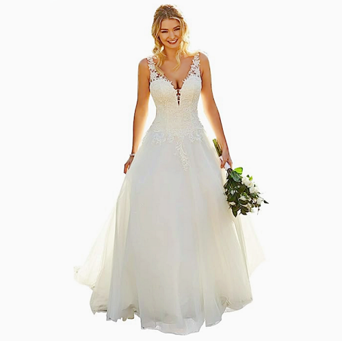 Bridal dresses near me Beach Wedding Dresses for Bride 2023 Boho Long Lace Bridal Gowns