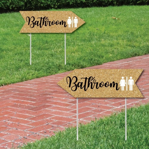 Directional signs at wedding Double Sided Directional Yard Signs Set...