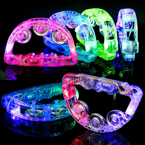 Light up tambourine bulk A pack of 10 colorful pcs...