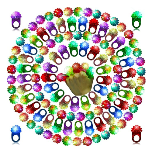Wedding light up favors Pack of 100 elastic jelly rings with colorful LED lights