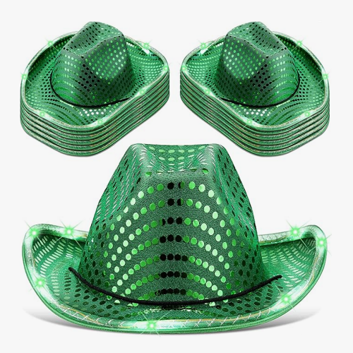 Led cowboy hats bulk 10 stunning green cowboy hats with...