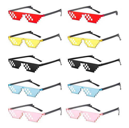 Bulk party sunglasses A pack of 10 sunglasses for the Thug Life party in a selection of mesmerizing colors suitable for adults and children