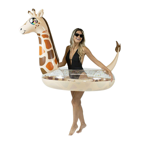 Pool inflatables animals A perfect inflatable of a charming giraffe that will paint your pool in stunning colors