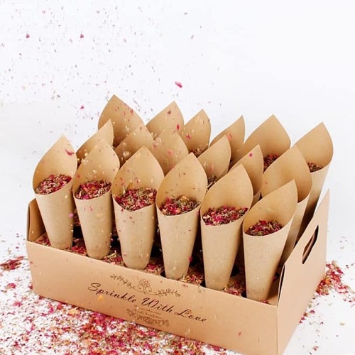 Confetti wedding entrance Box Tray, Foldable Paper Cone Box 30...