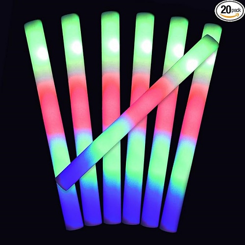Light up foam sticks for wedding These LED Party favors will make your celebration stand out! Foam Glow In the Dark Sticks are perfect for any occasion.