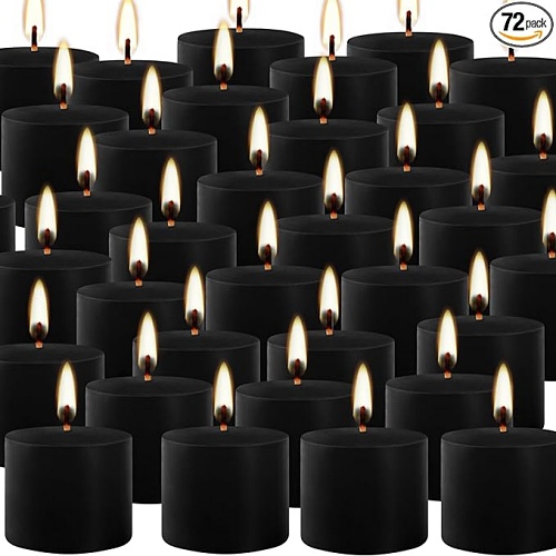 Black wedding candles Candle-Black Wax Unscented Candle-Bulk Set of 72-10...