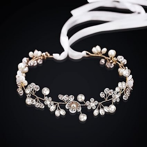 Flower girl headband accessories stunning hair tiara with flowers, pearls...