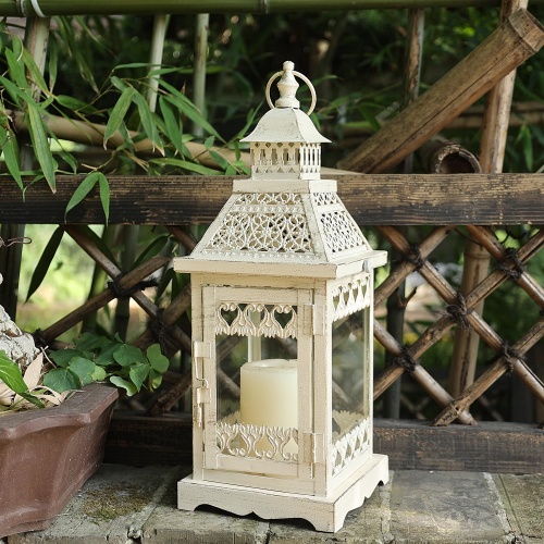 Lantern wedding centerpieces ideas Candle Lantern Decorative, 14” Outdoor&Indoor Lantern with Clear Glass, Vintage Metal Candle Holders Farmhouse Home Decor Shelf Table Patio Front Porch Decorations Wedding Memorial Gifts