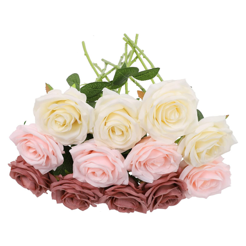 Dusty rose wedding color Artificial Rose Flower 12Pcs Dusty rose...