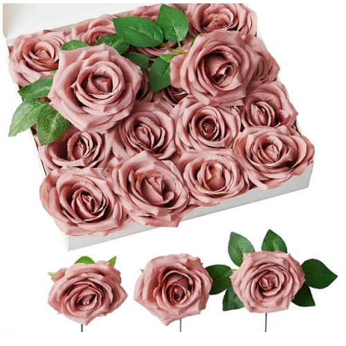 Dusty rose wedding centerpieces Artificial Flowers Fake Roses Silk Roses...