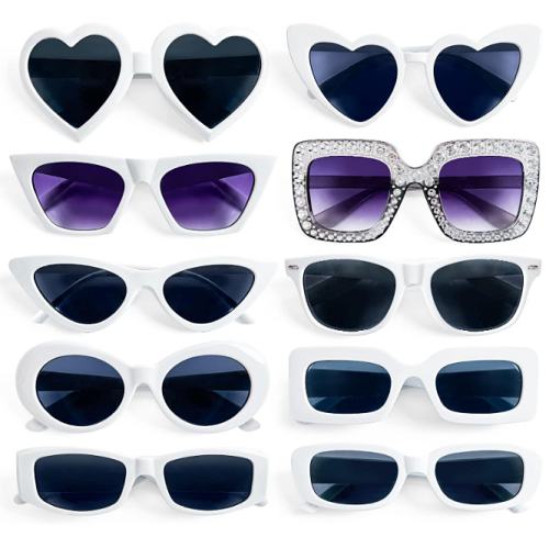 Sunglasses favors white 10 Pack Mixed Styles Trendy Retro Sunglasses...