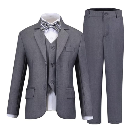 Tuxedo suit for toddler boy Package contains dress vest+dress pants+dress shirt+tie+bowtie