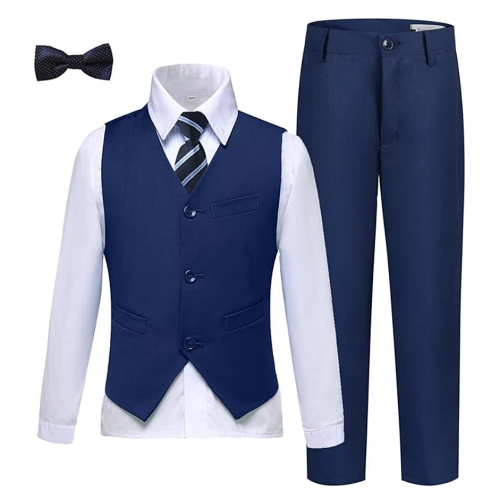 Boy dress clothes for wedding Slim Fit Toddler Tuxedo Suit Set for Teen Boys Communion Dress Clothes Kids Wedding Ring Bearer Outfit