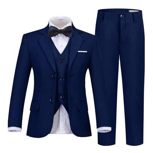 Toddler boy dress clothes for wedding Slim Fit Toddler Tuxedo Suit Set for Teen Boys Communion Dress Clothes Kids Wedding Ring Bearer Outfit