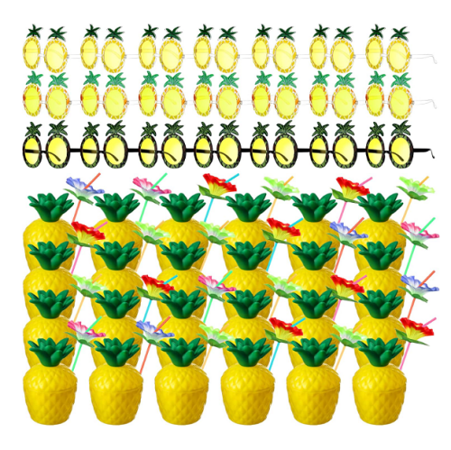 Pineapple beach wedding ideas 24 Pack Plastic Pineapple Cups with Lids and Straws, 24 Pair Pineapple Sunglasses Hawaiian Tropical Luau Party for Adults Kids Summer Party Beach Supplies, 48 Pack Total