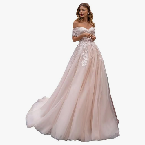 Classic wedding gown Women’s Lace Wedding Dresses for Bride 2023 Ball Gown Satin Wedding Gown 3/4 Long Sleeves Sweep Train Bridal Gown