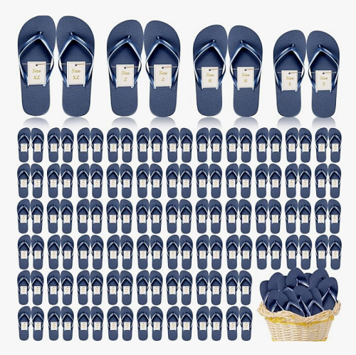 Wedding flip flops bulk buy 72 Pairs Flip Flops Bulk for Wedding Party Guests Sandals Pack Casual Slippers with Assorted Size Cards Sign for Bridal Reception Hotel Travel Spa Pool Party Favor Supplies