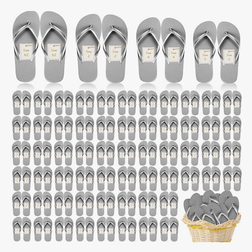Wedding flip flops bulk uk 72 Pairs Flip Flops Bulk for Wedding Party Guests Sandals Pack Casual Slippers with Assorted Size Cards Sign for Bridal Reception Hotel Travel Spa Pool Party Favor Supplies