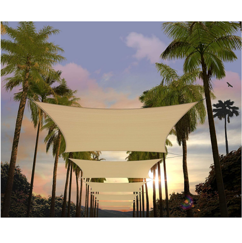 Wedding sun shade 8′ x 10′ Beige Rectangle Sun Shade Sail Canopy Awning AGTAPR0810, 95% UV Blockage, Water & Air Permeable, Commercial and Residential, 3 Years Warranty (We Make Custom Size)