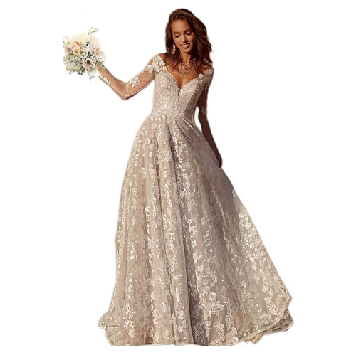 Bridal dress elegant Women’s Beach Spaghetti Strap Wedding Dresses for...