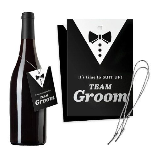 Groomsmen gift tags Proposal, Set of 10 Gift Tags with Silver-Foiled Text ‘Team Groom’